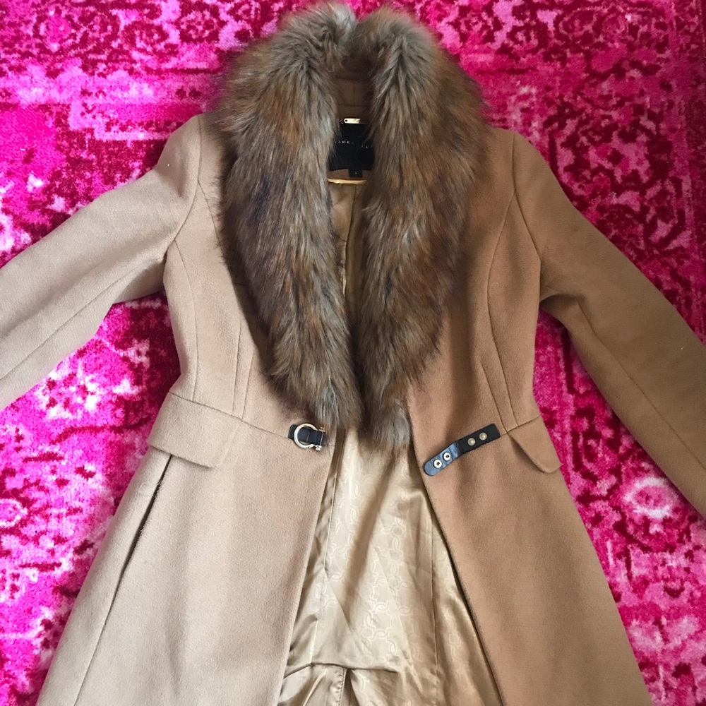Faux Fur Trim Coat